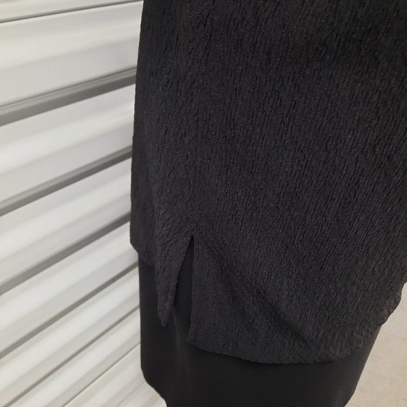 Liz Baker Top Blouse Womens Medium Black Short Sleeve - Picture 3 of 9